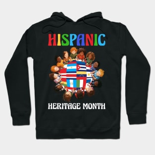 Hispanic Heritage Month Latino Countries Flags Kids Hoodie